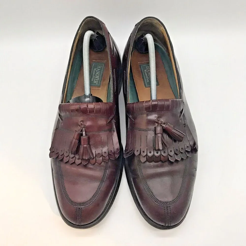 Hanover Master Flex 2518 Loafers Burgundy Leather Tassel Kiltie Shoe Mens 13 D/B